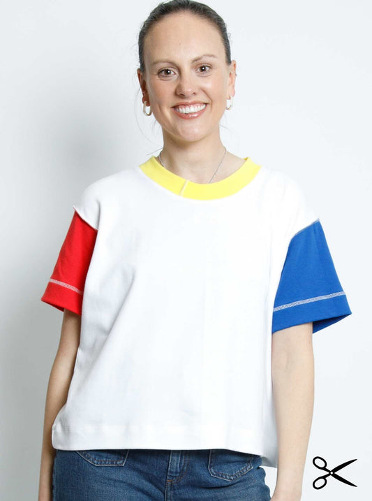 MTO - Colour Pop Tee - Soft Jersey Cotton- White