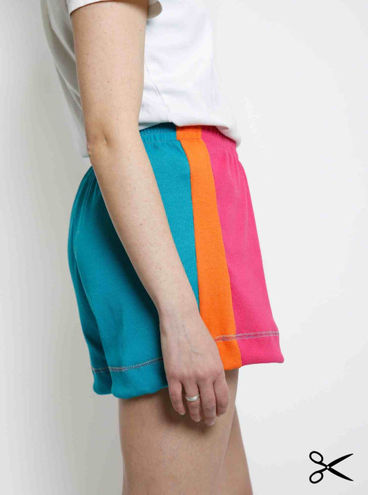 MTO - Panel Pop Ribbed Shorts - Bright