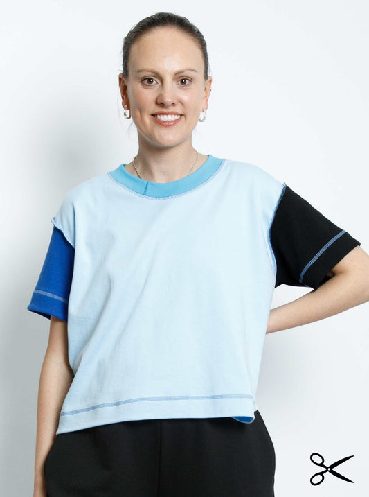 MTO - Colour Pop Tee - Soft Jersey Cotton - Blue