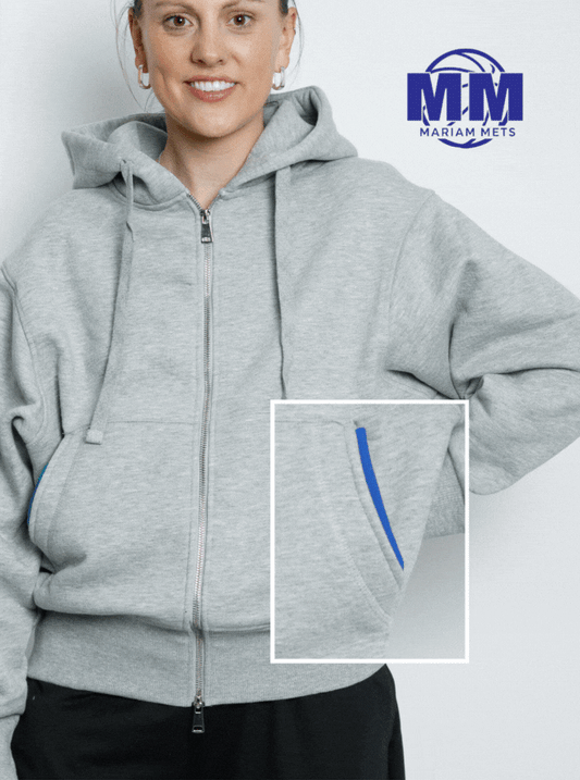 Hoops Grey Marl Hoodie - Pick Your Colour